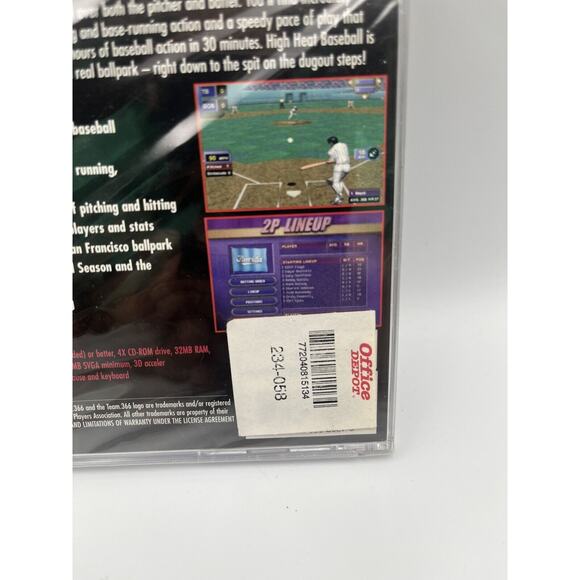 Microsoft PC Sealed Video Game 1999 High Heat Baseball Real Players NEW - Picture 4 of 9